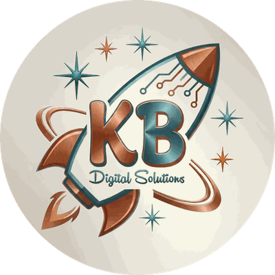 KB Digital Solutions logo — a mid-century rocket with the letters K B